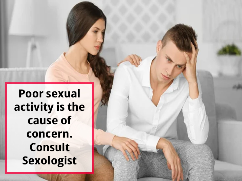 Poor sexual activity is the cause of concern. Consult Sexologist